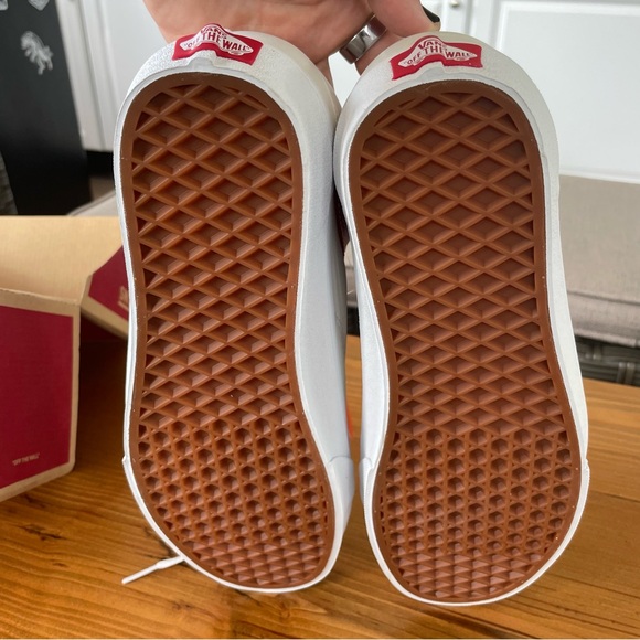 Vans Old skool leather pop red/cream shoes size 9 - Picture 6 of 10